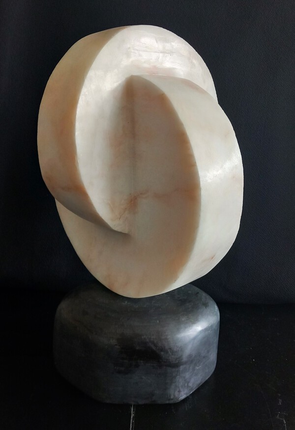 Interlocking Forms (alabaster, slate)